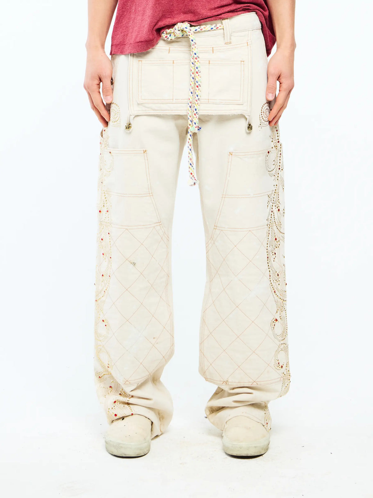 CANVAS DOUBLE KNEES - OFF WHITE