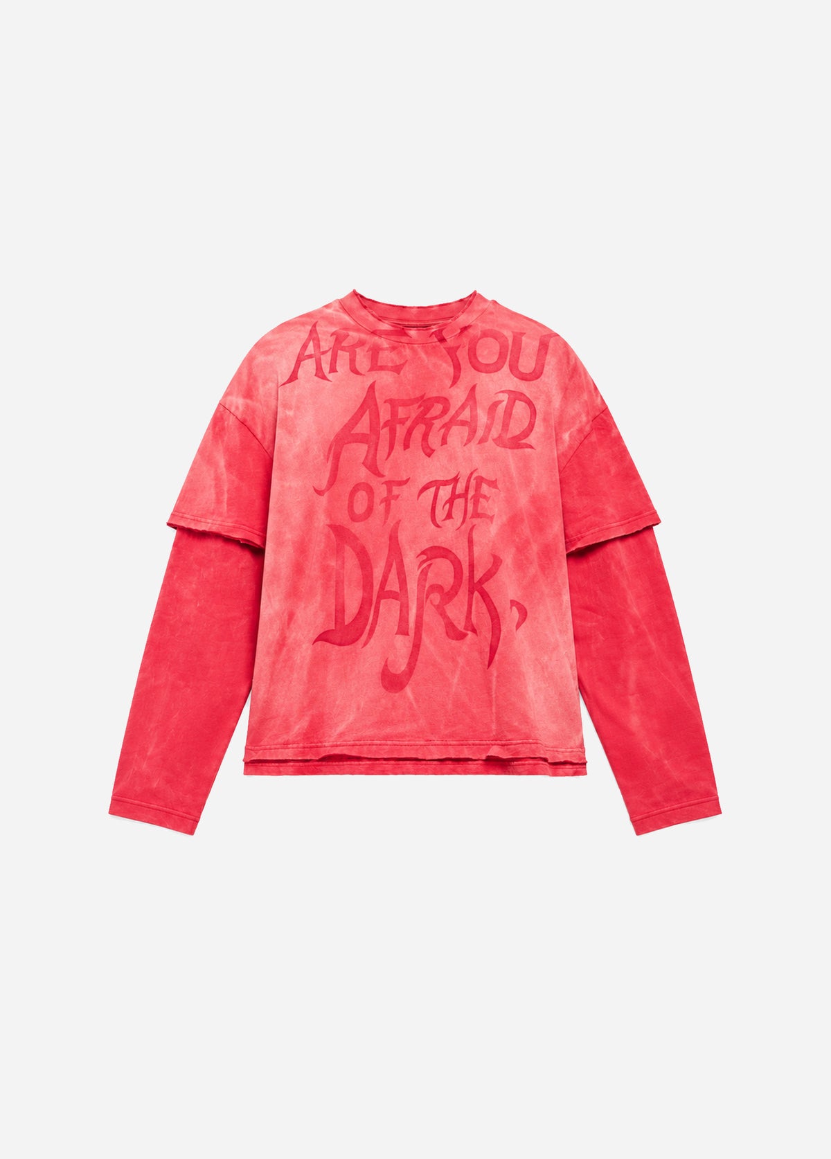 ARE YOU AFRAID RED DOUBLE LAYER BOXY TEE - RED
