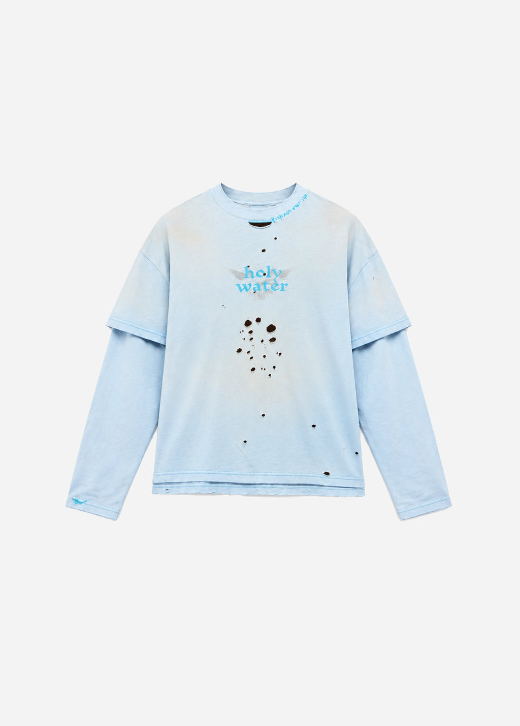 HOLY WATER DOUBLE LAYER BOXY TEE - BABY BLUE