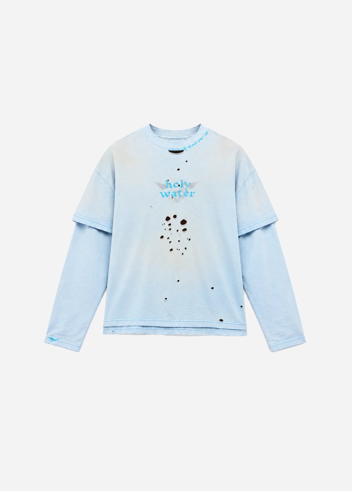HOLY WATER DOUBLE LAYER BOXY TEE - BABY BLUE