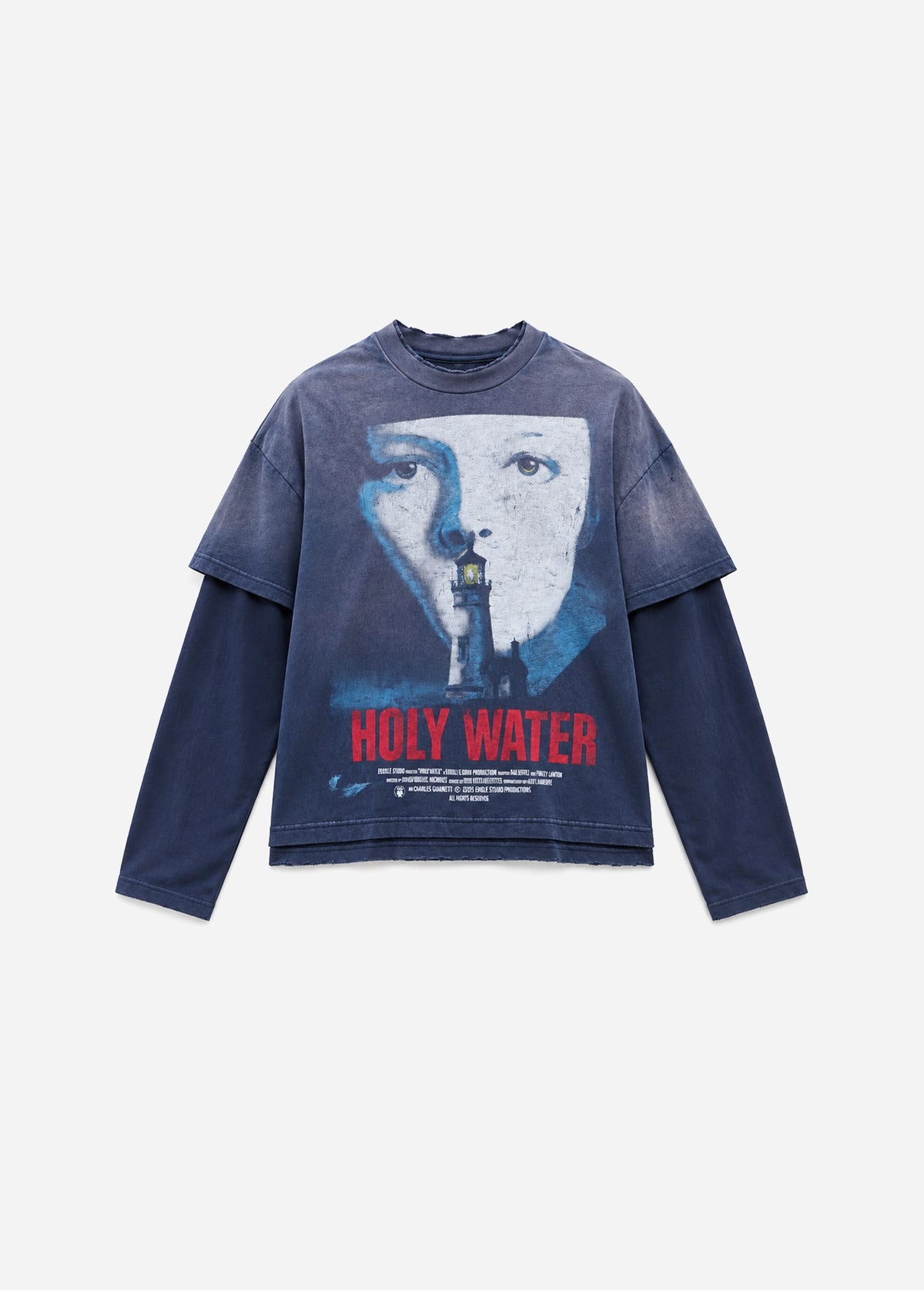 HOLY WATER DOUBLE LAYER LONG SLEEVE - VINTAGE BLACK
