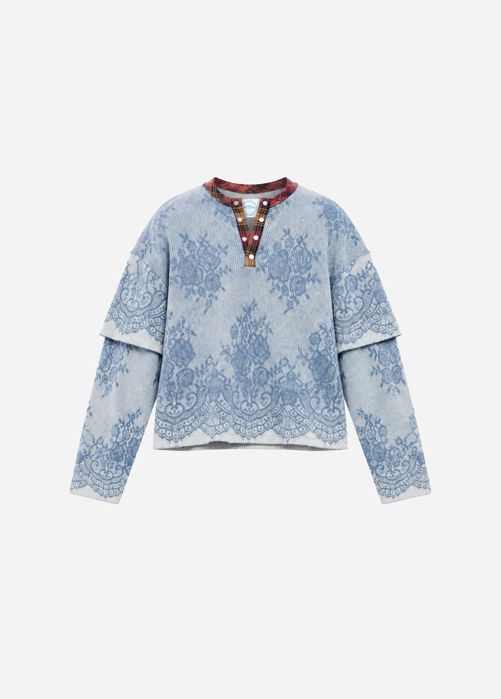 KNIT DOUBLE LAYER LS - BLUE