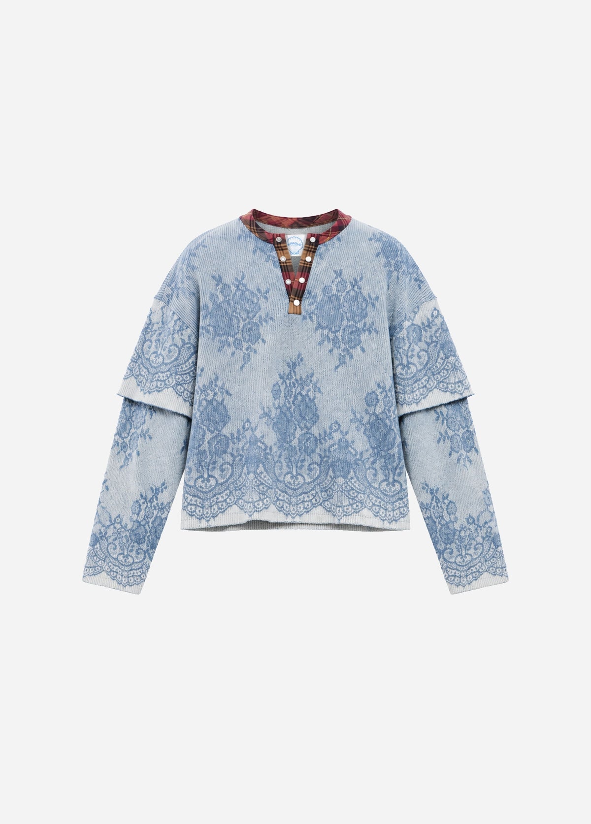 KNIT DOUBLE LAYER LS - BLUE