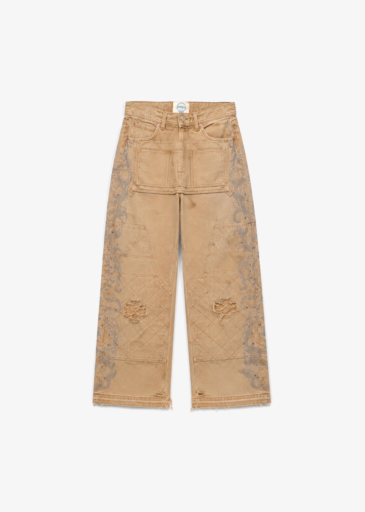CANVAS DOUBLE KNEES - BROWN