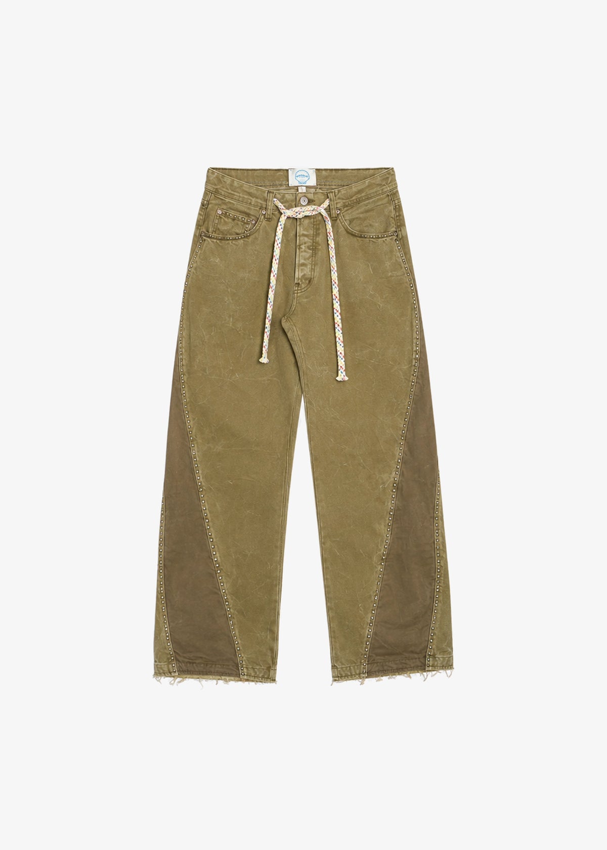 TWIST LEG WORK PANTS - OLIVE