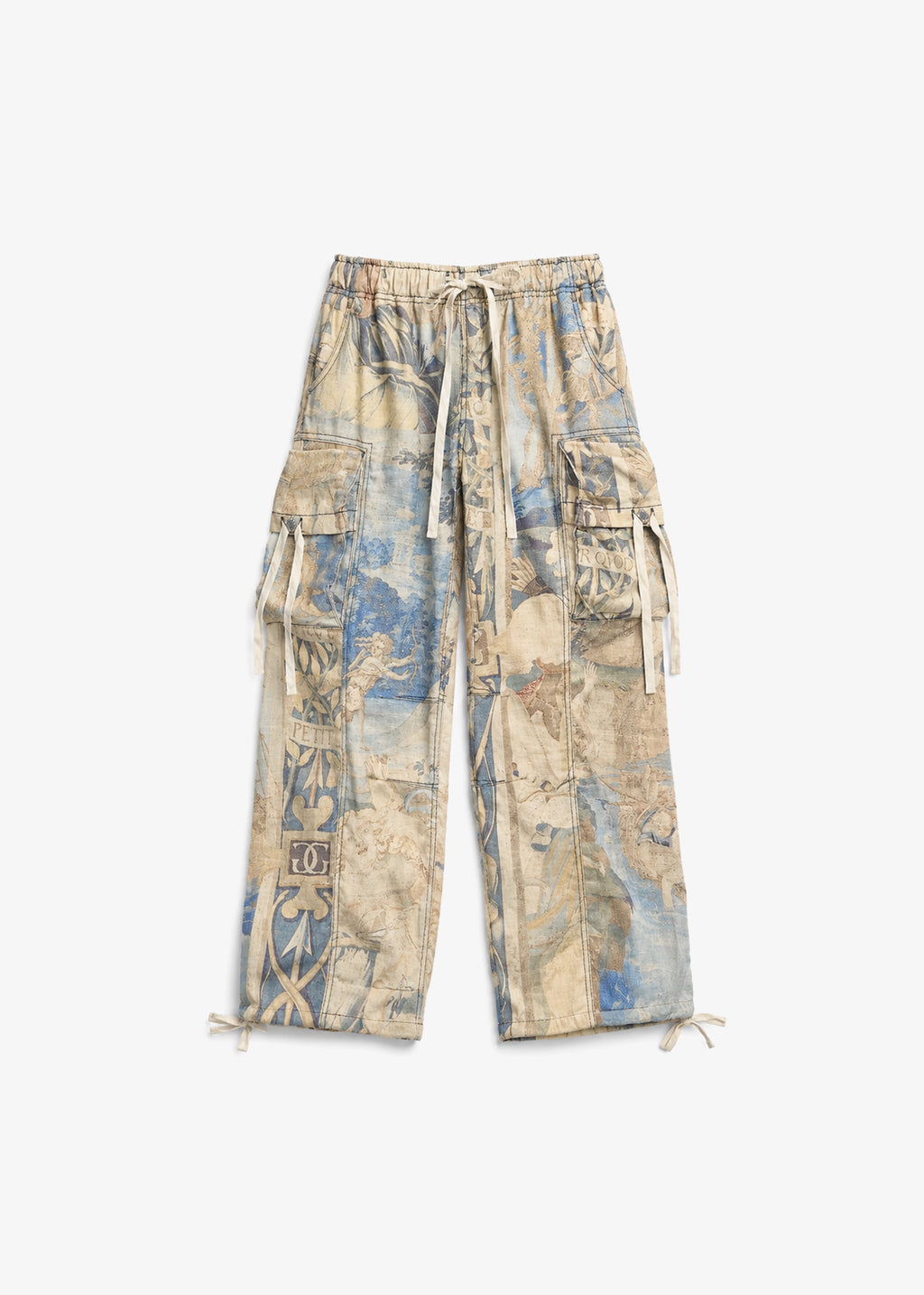 LINEN TAPESTRY CARGOS - BLUE
