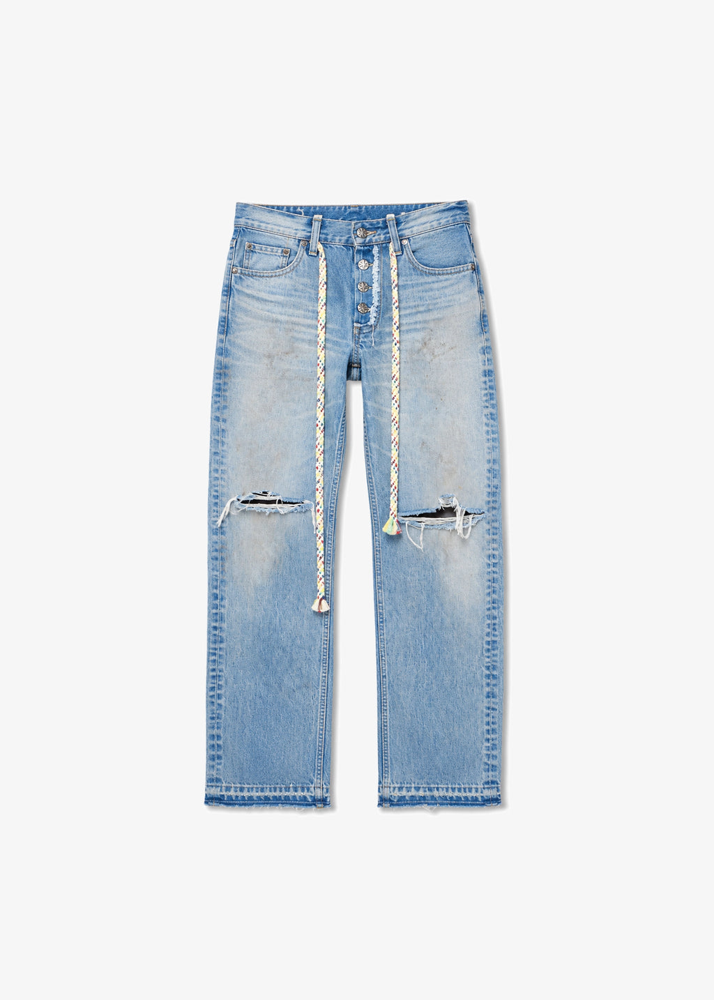 STRAIGHT LEG DENIM JEANS - WAVES WASH