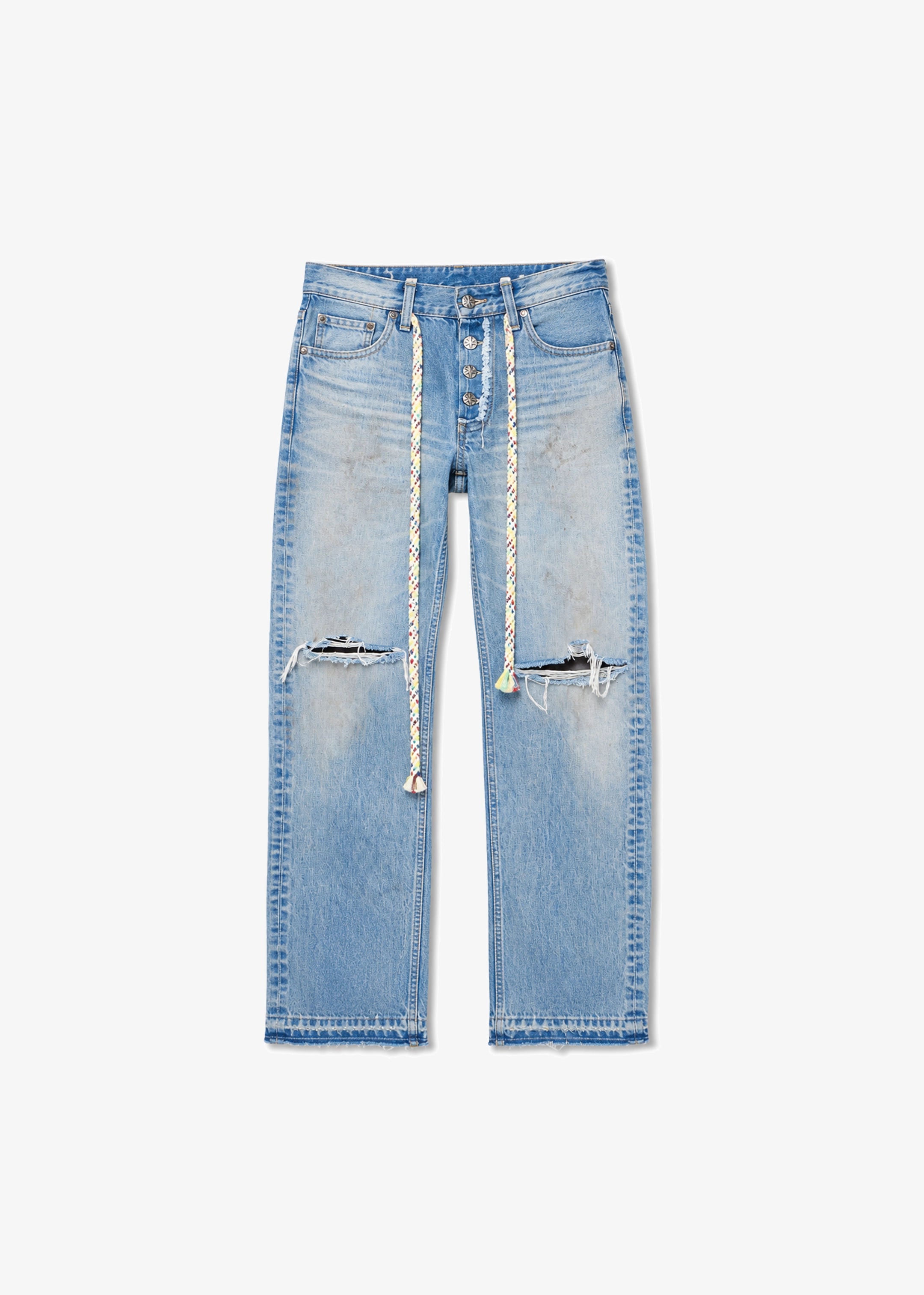 STRAIGHT LEG DENIM JEANS - WAVES WASH