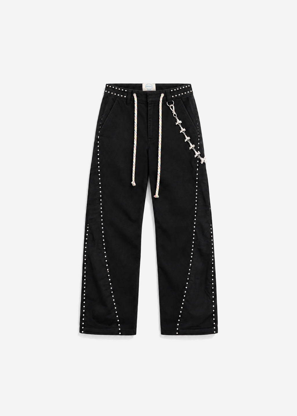 SILVER ROSARY PANTS - BLACK