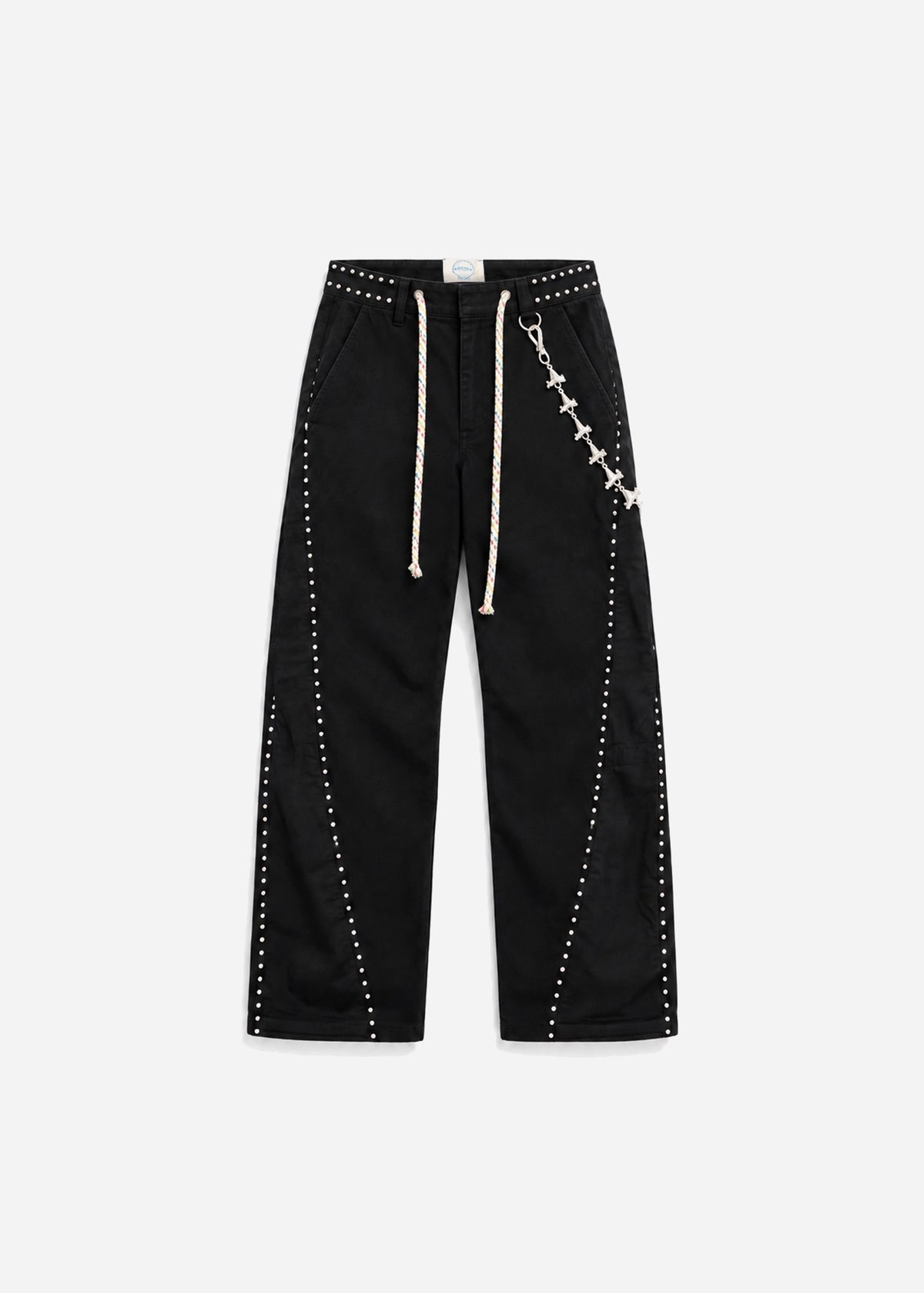 SILVER ROSARY PANTS - BLACK
