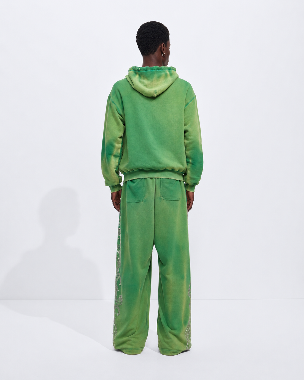 STUDDED SWEATPANTS - GREEN