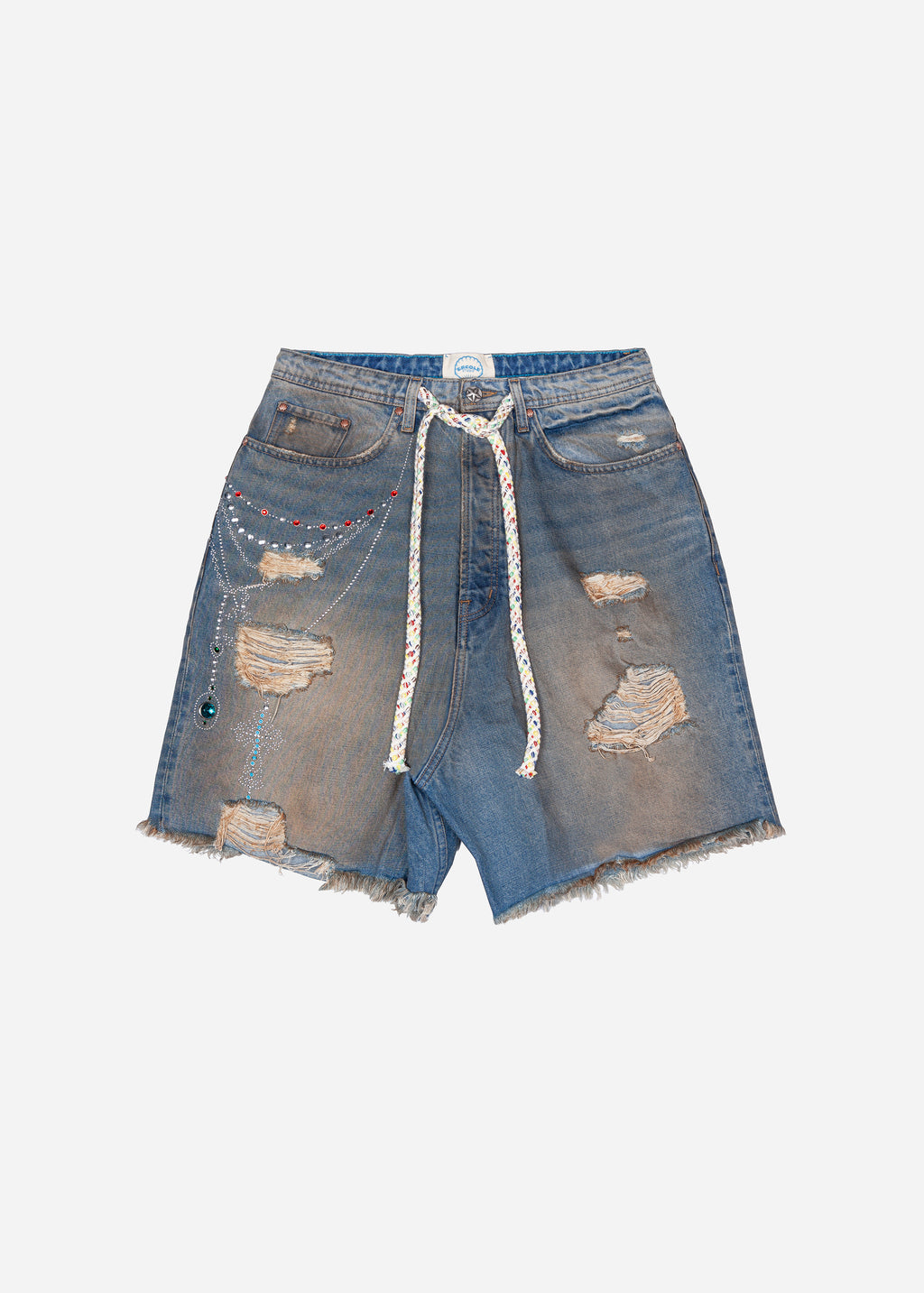 VICTORIAN CHAIN DENIM SHORT - INDIGO
