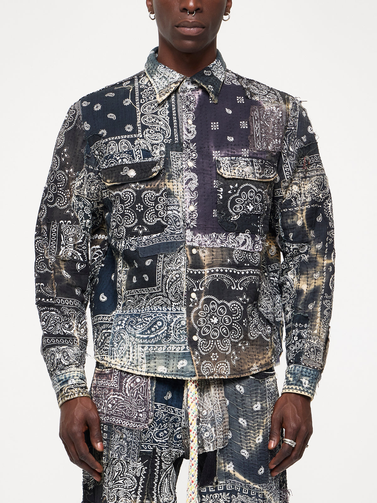 SASHIKO SHIRT - VINTAGE BLACK