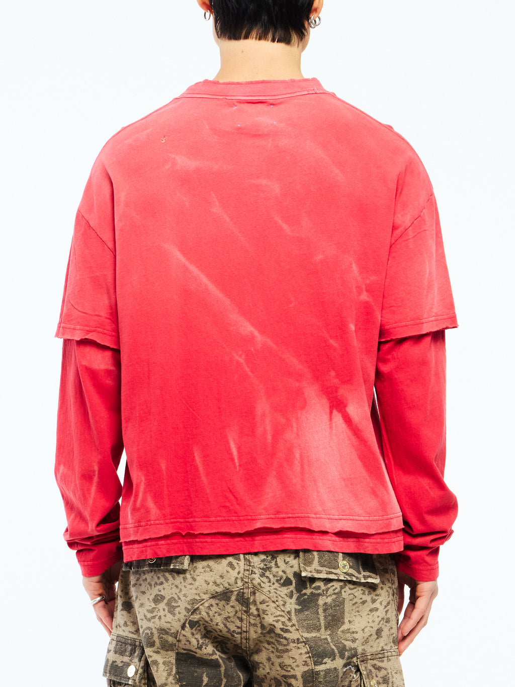 ARE YOU AFRAID RED DOUBLE LAYER BOXY TEE - RED
