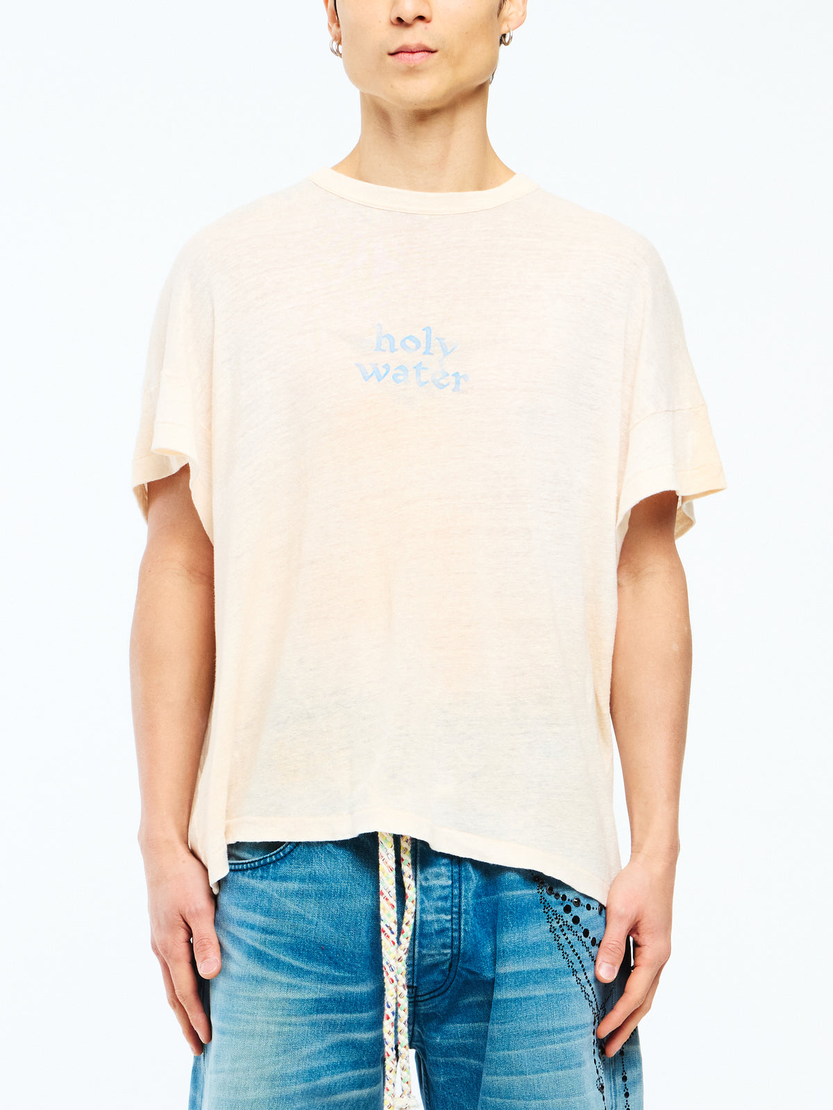 HOLY WATER SHORT SLEEVE LINEN SHIRT - IVORY