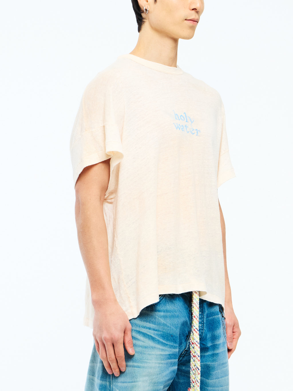 HOLY WATER SHORT SLEEVE LINEN SHIRT - IVORY