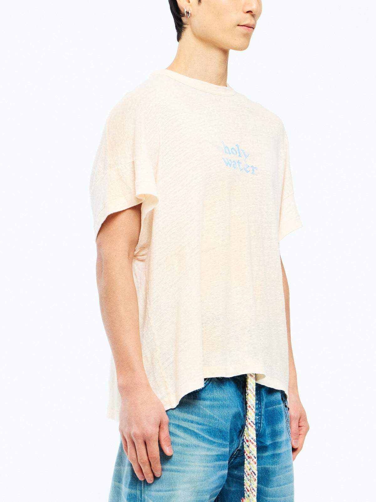 HOLY WATER SHORT SLEEVE LINEN SHIRT - IVORY