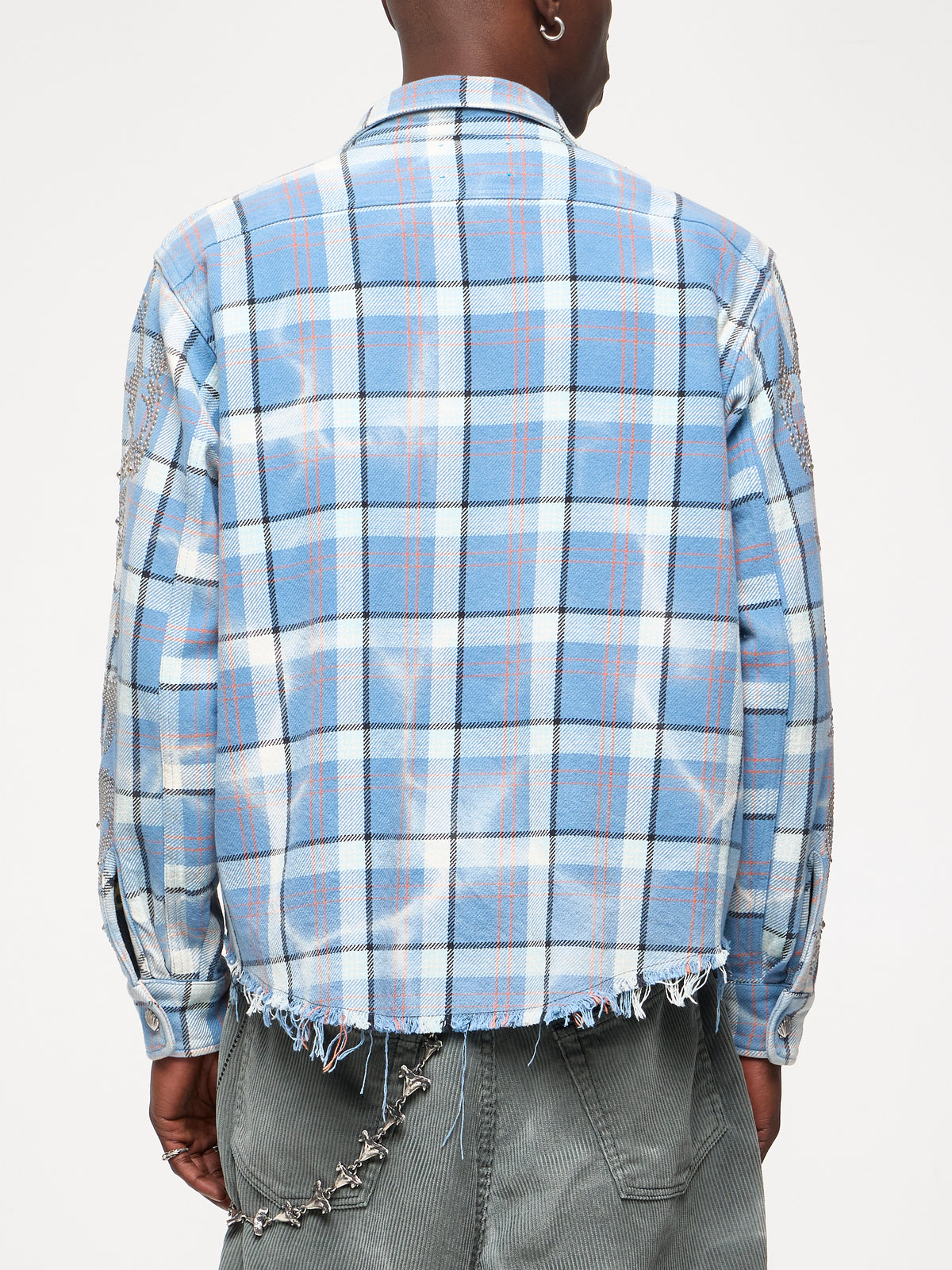 VINTAGE STUDDED FLANNEL - OCEAN BLUE