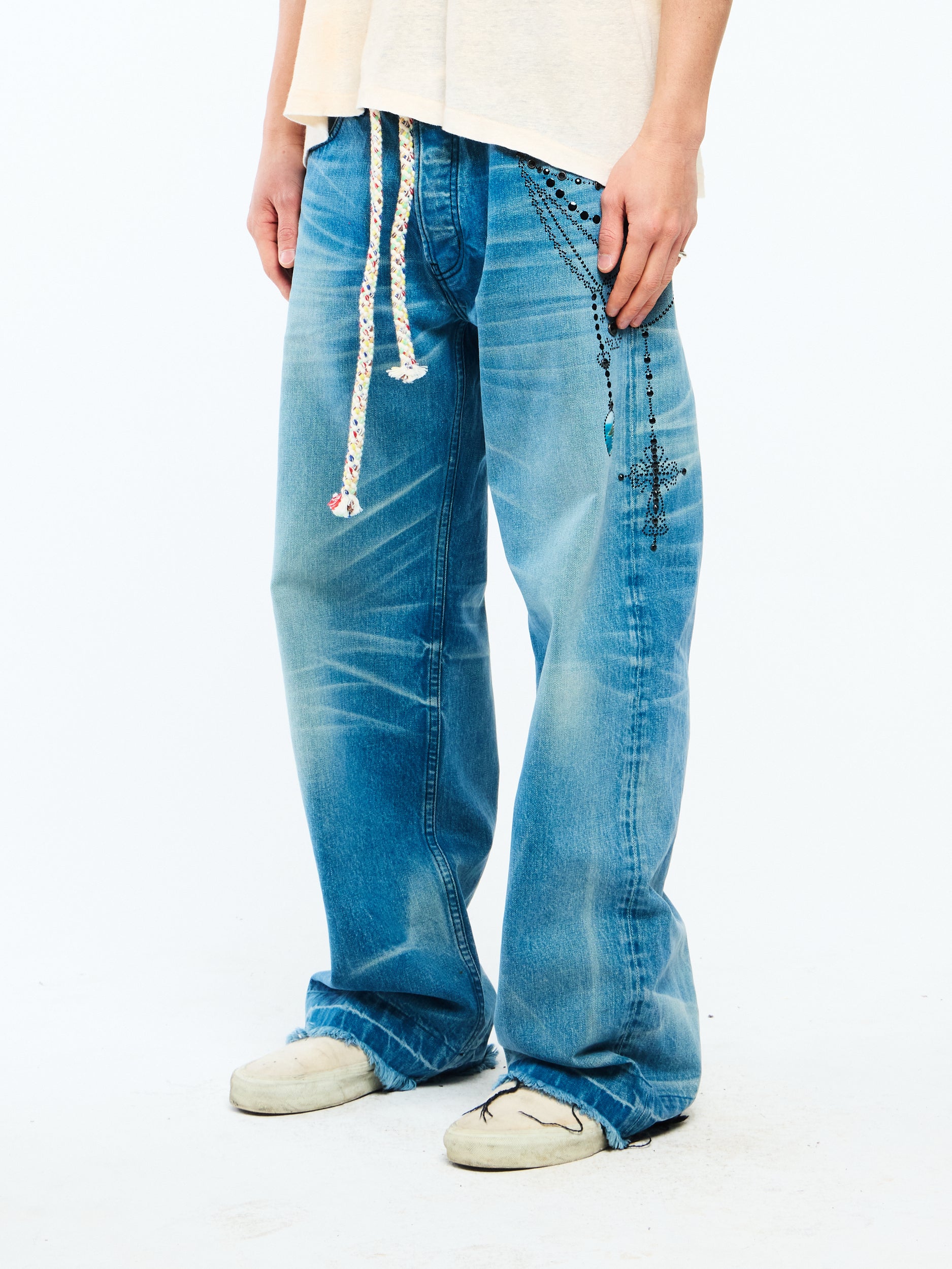 VICTORIAN CHAIN DENIM - TURQUOISE