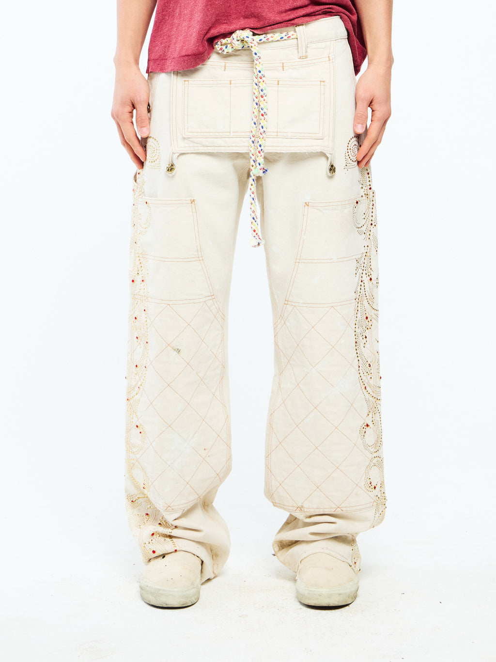 CANVAS DOUBLE KNEES - OFF WHITE