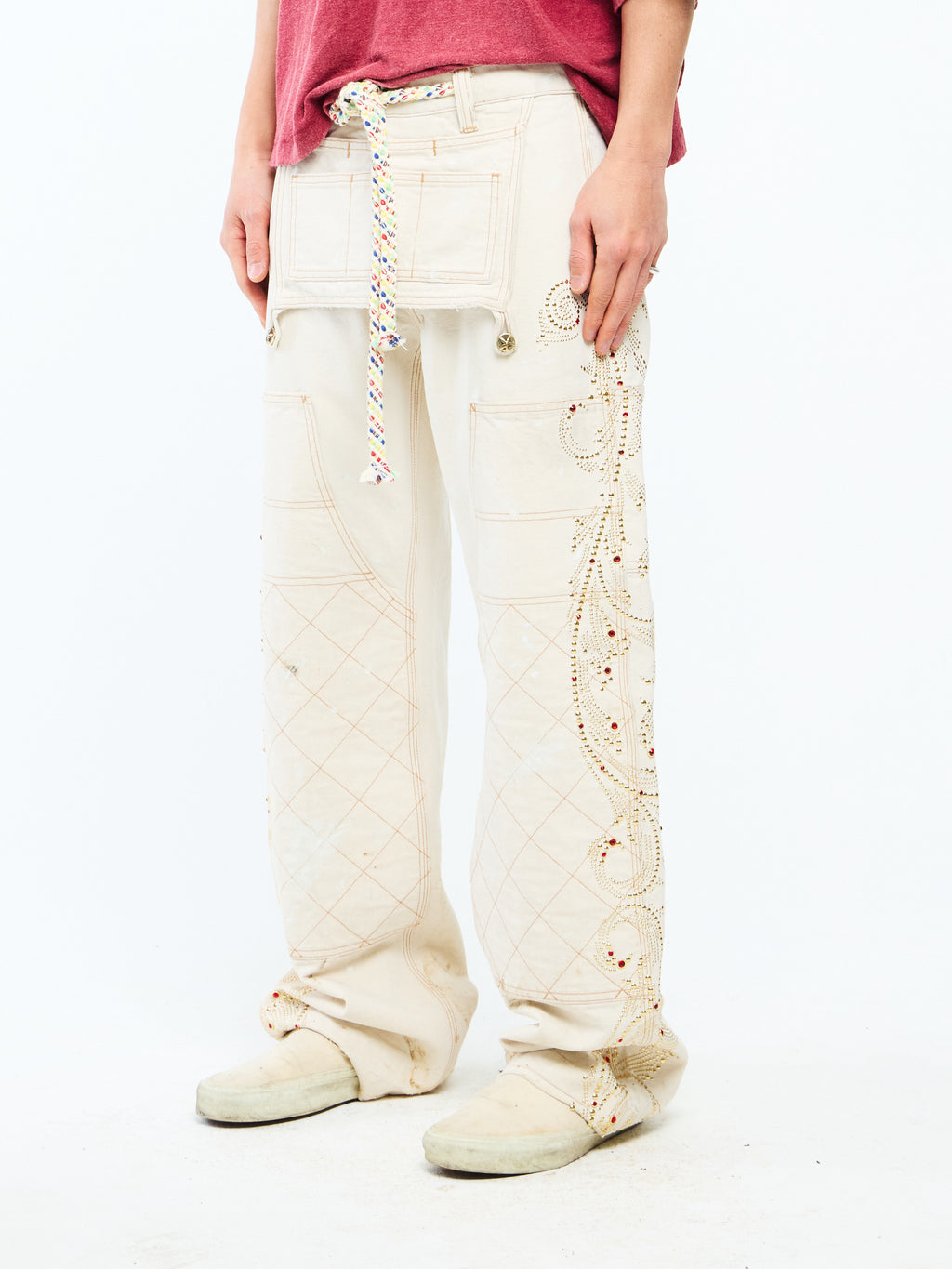 CANVAS DOUBLE KNEES - OFF WHITE