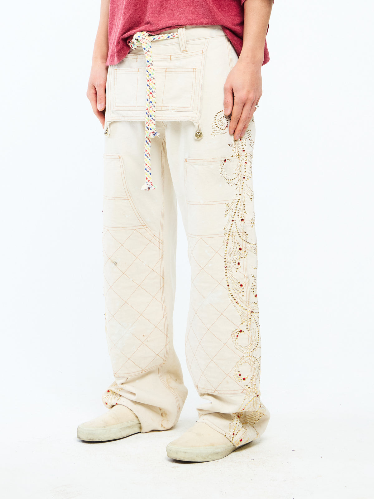 CANVAS DOUBLE KNEES - OFF WHITE