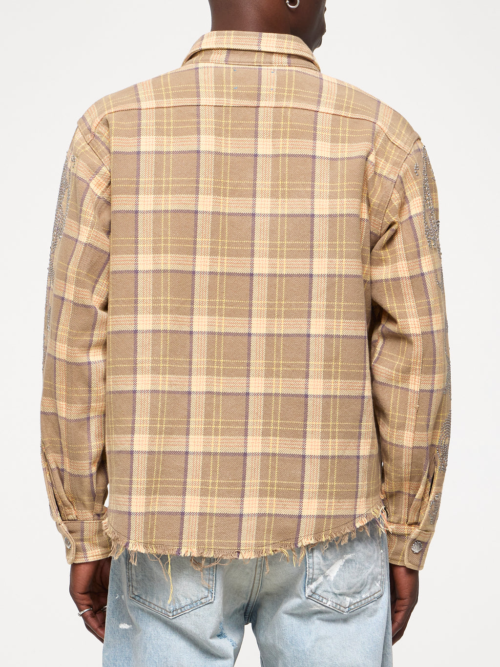 VINTAGE STUDDED FLANNEL - SAND BROWN
