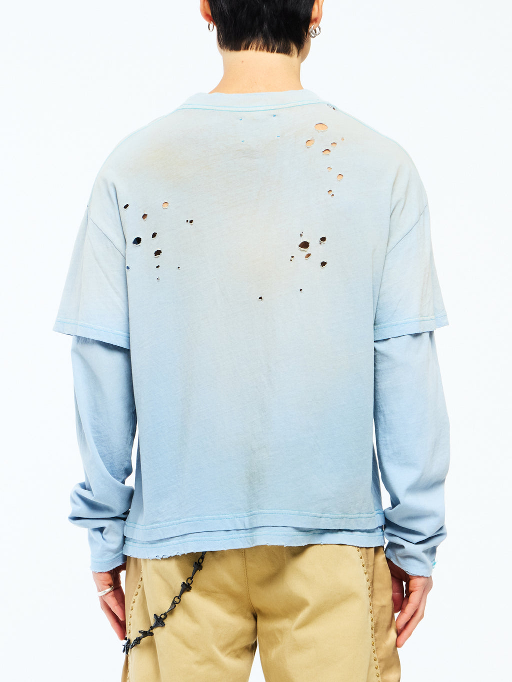 HOLY WATER DOUBLE LAYER BOXY TEE - BABY BLUE
