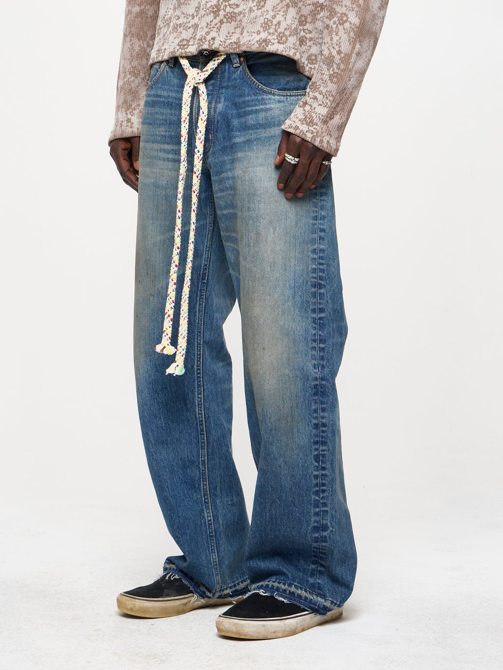 WIDE LEG DENIM JEANS - STORM WASH