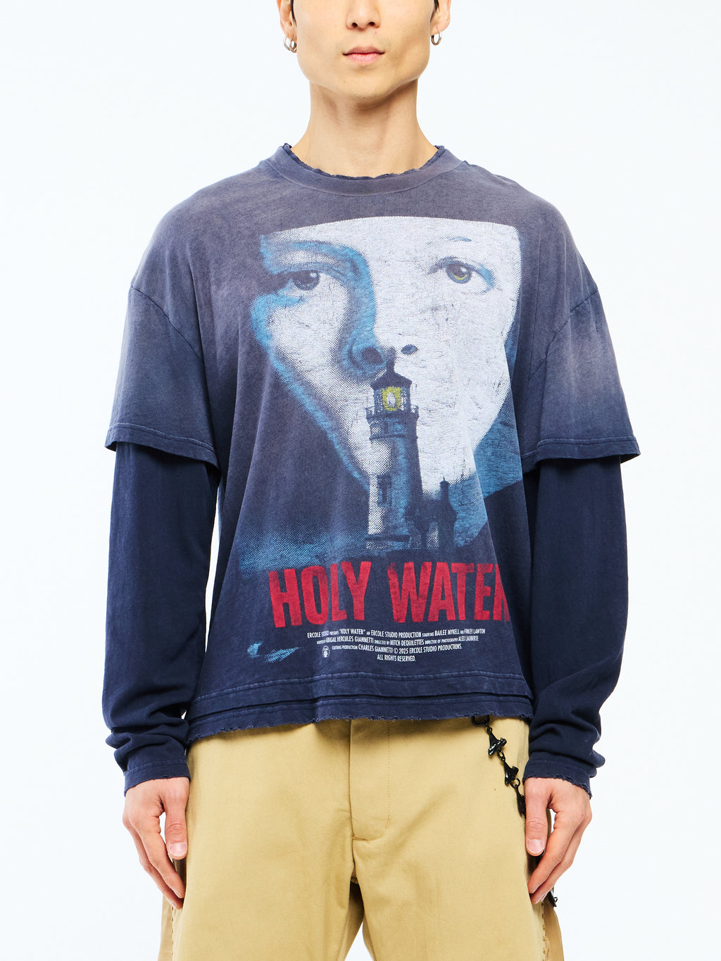 HOLY WATER DOUBLE LAYER LONG SLEEVE - VINTAGE BLACK