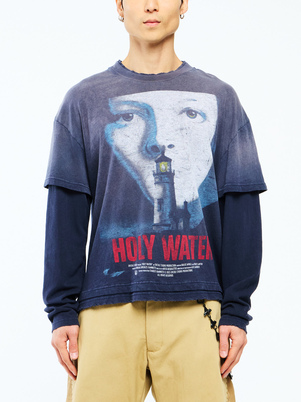 HOLY WATER DOUBLE LAYER LONG SLEEVE - VINTAGE BLACK