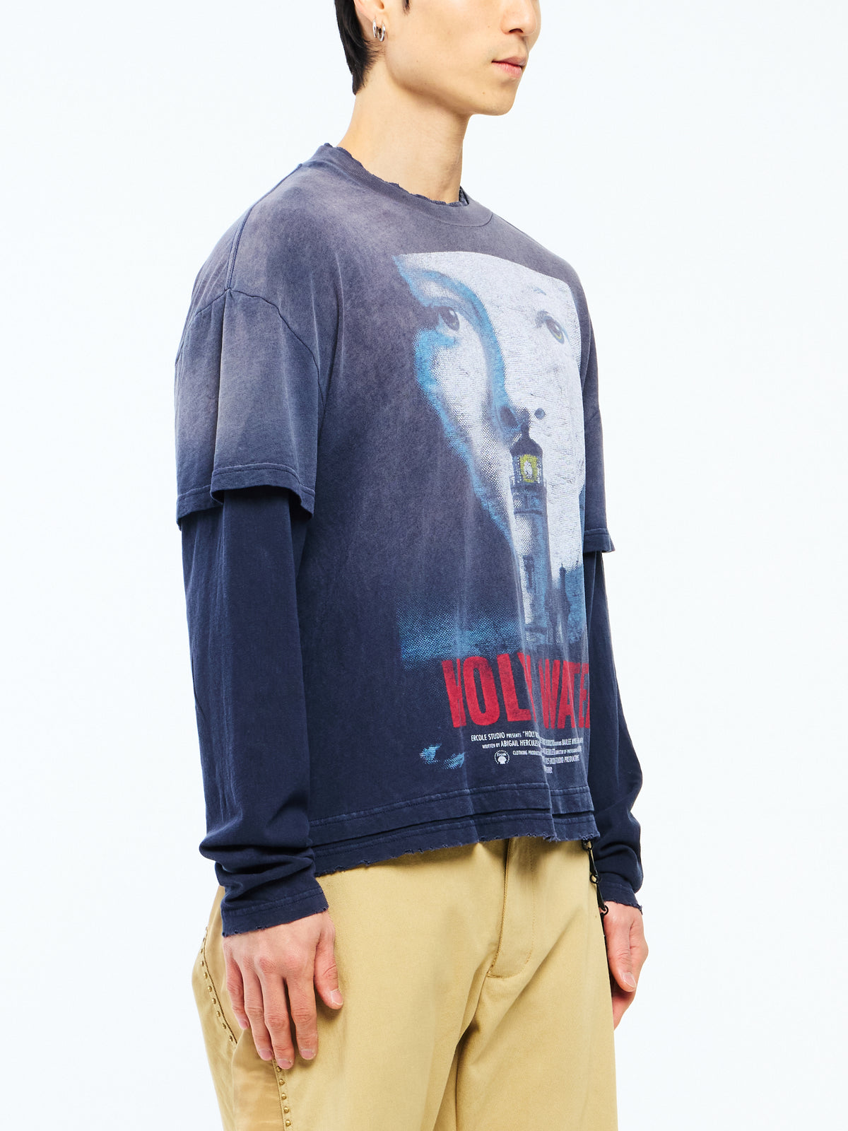 HOLY WATER DOUBLE LAYER LONG SLEEVE - VINTAGE BLACK
