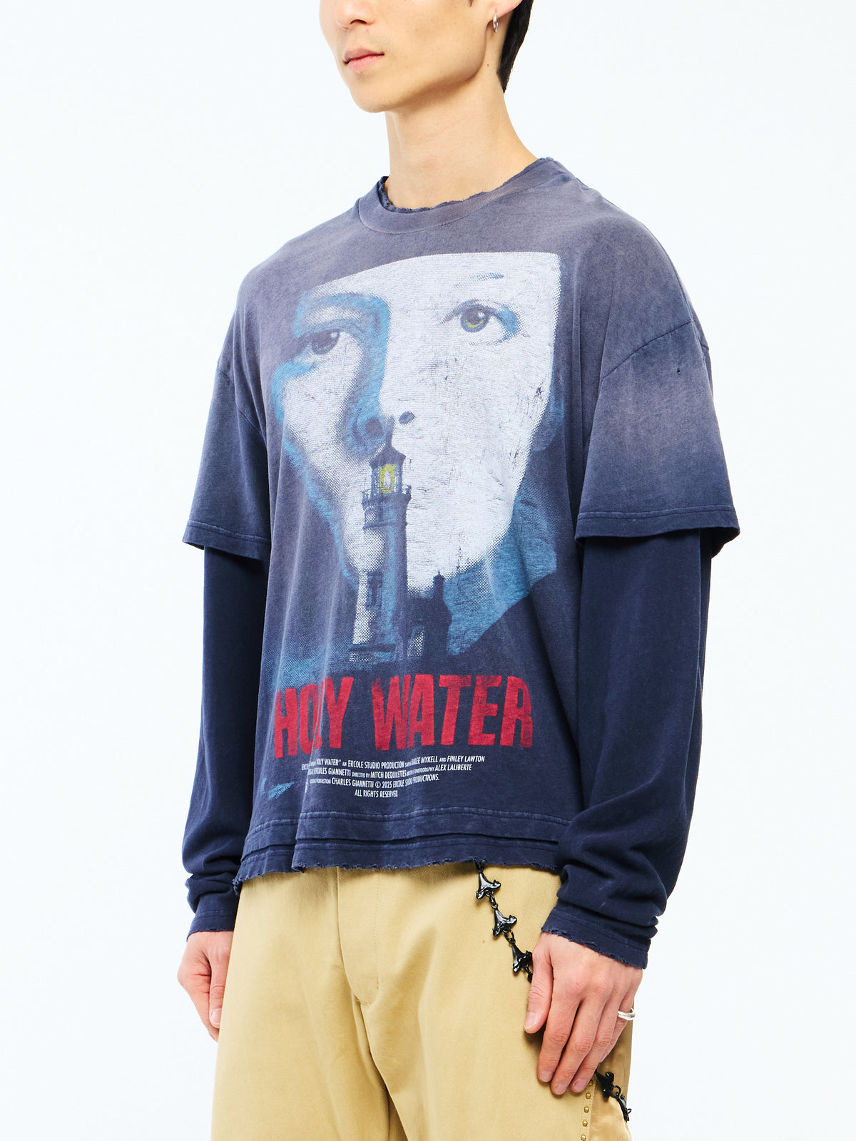 HOLY WATER DOUBLE LAYER LONG SLEEVE - VINTAGE BLACK