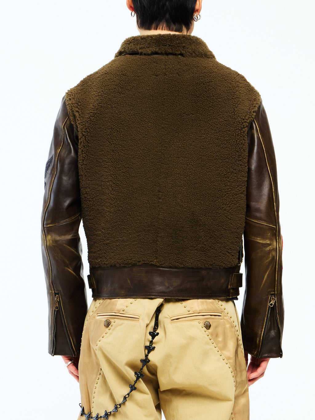 SHEARLING JACKET - ARMY BROWN