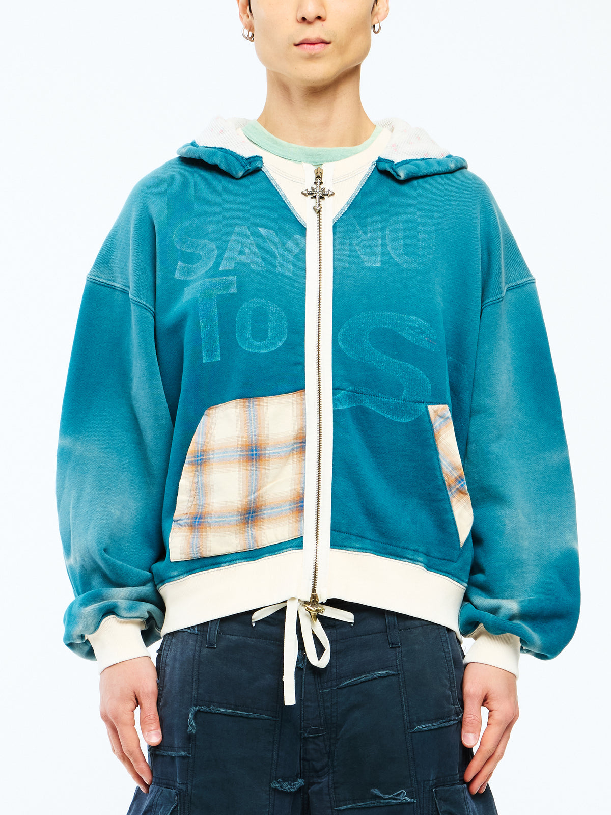 FLORAL THERMAL AFTERHOOD - TEAL