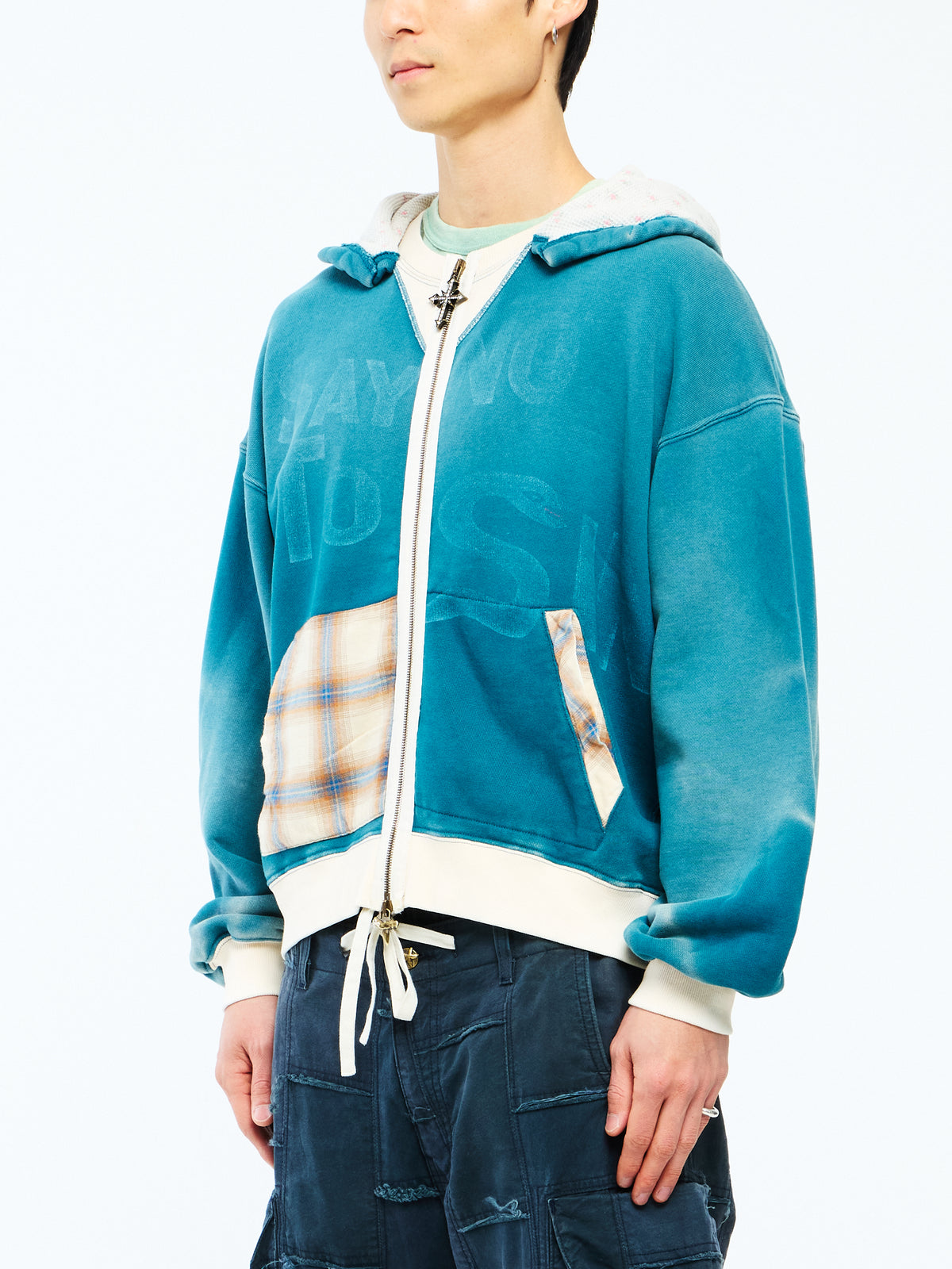 FLORAL THERMAL AFTERHOOD - TEAL