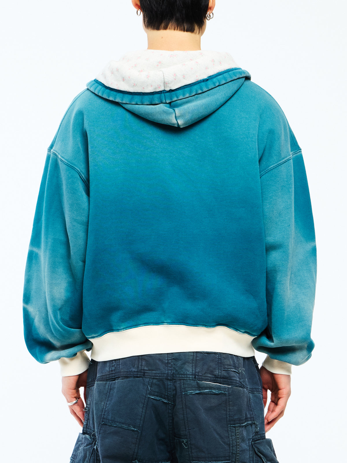 FLORAL THERMAL AFTERHOOD - TEAL