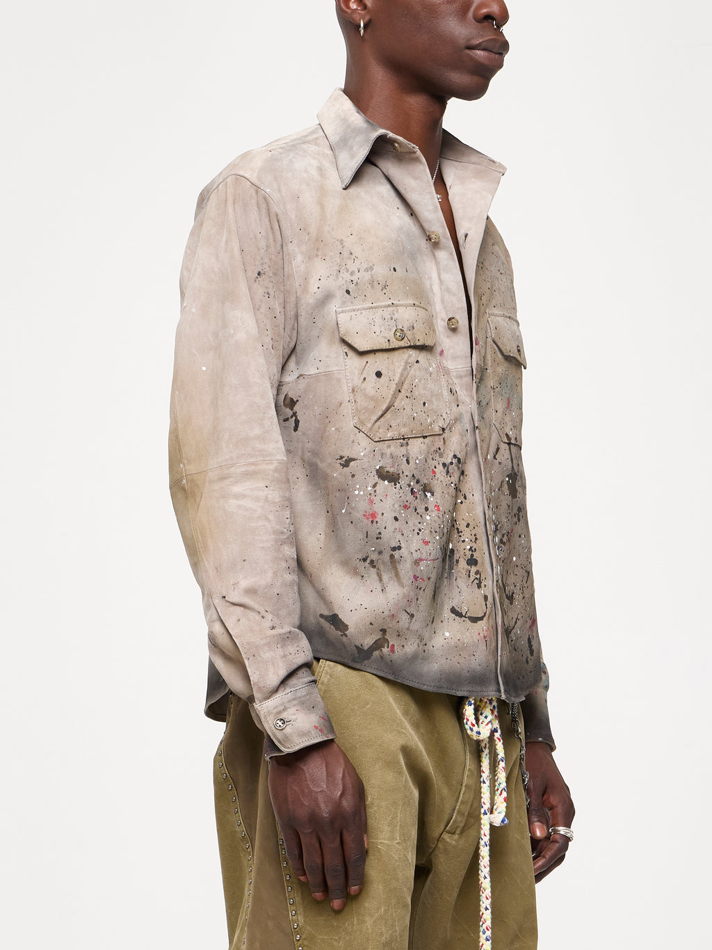DIRTY SUEDE SHIRT - GREY