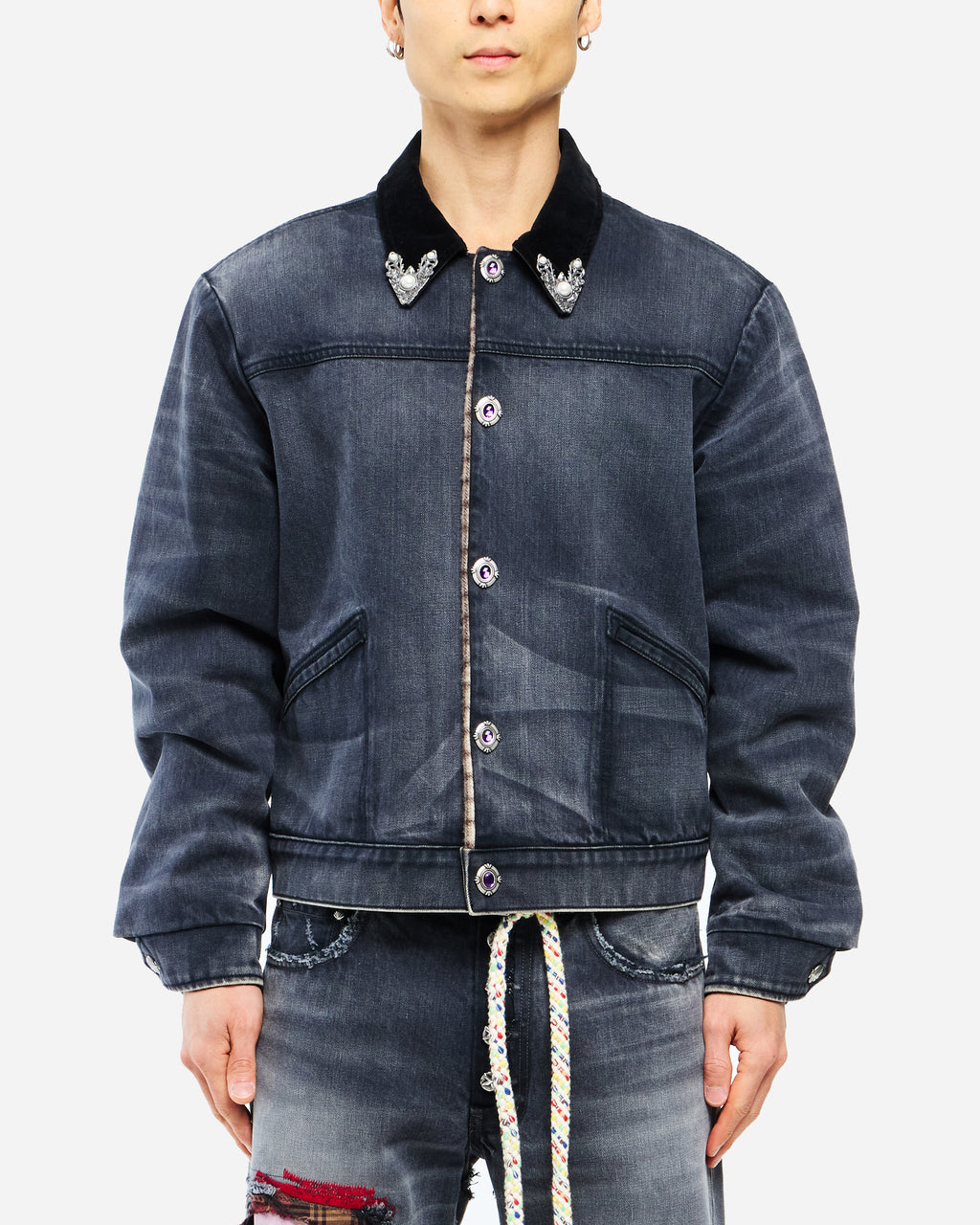VATICAN SMOKE DENIM JACKET - BLACK