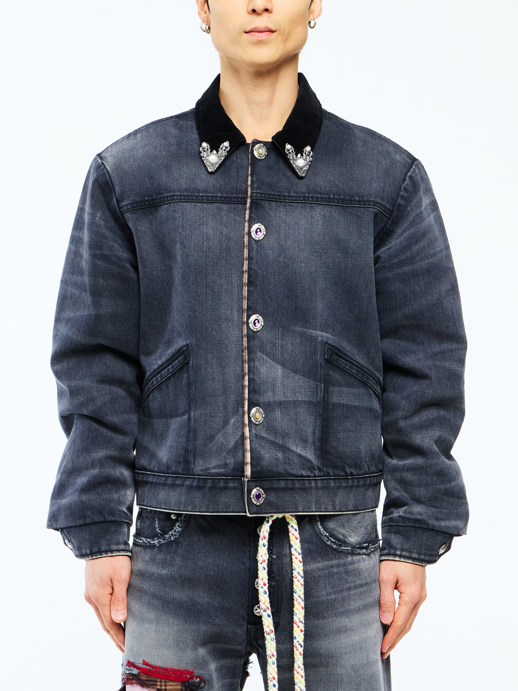 VATICAN SMOKE DENIM JACKET - BLACK