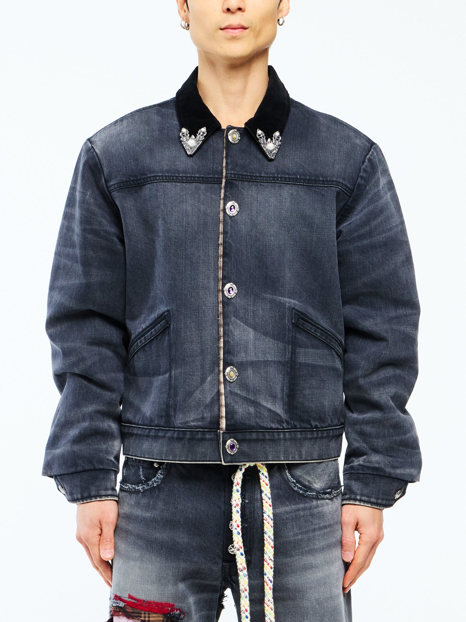 VATICAN SMOKE DENIM JACKET - BLACK