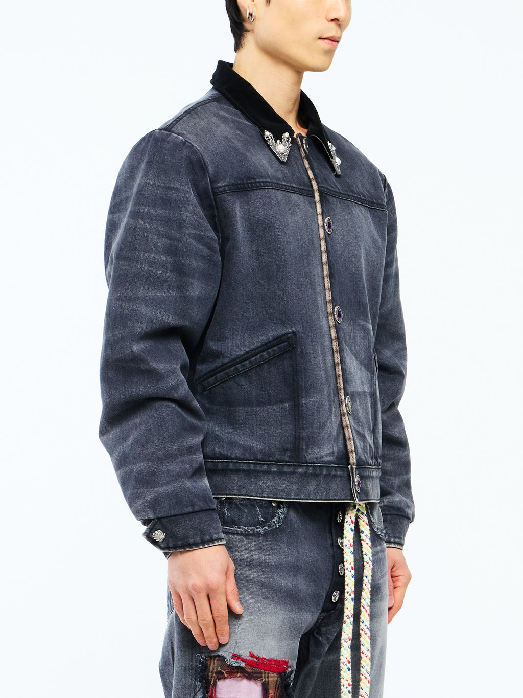 VATICAN SMOKE DENIM JACKET - BLACK