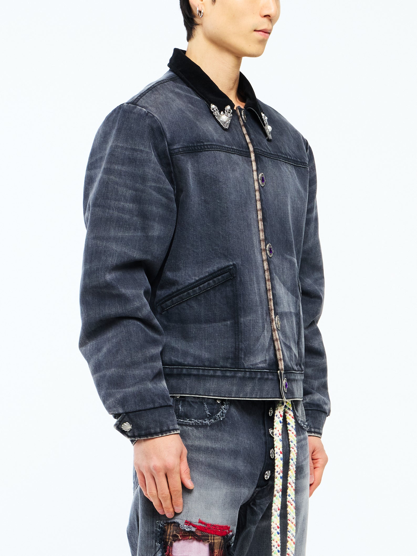 VATICAN SMOKE DENIM JACKET - BLACK