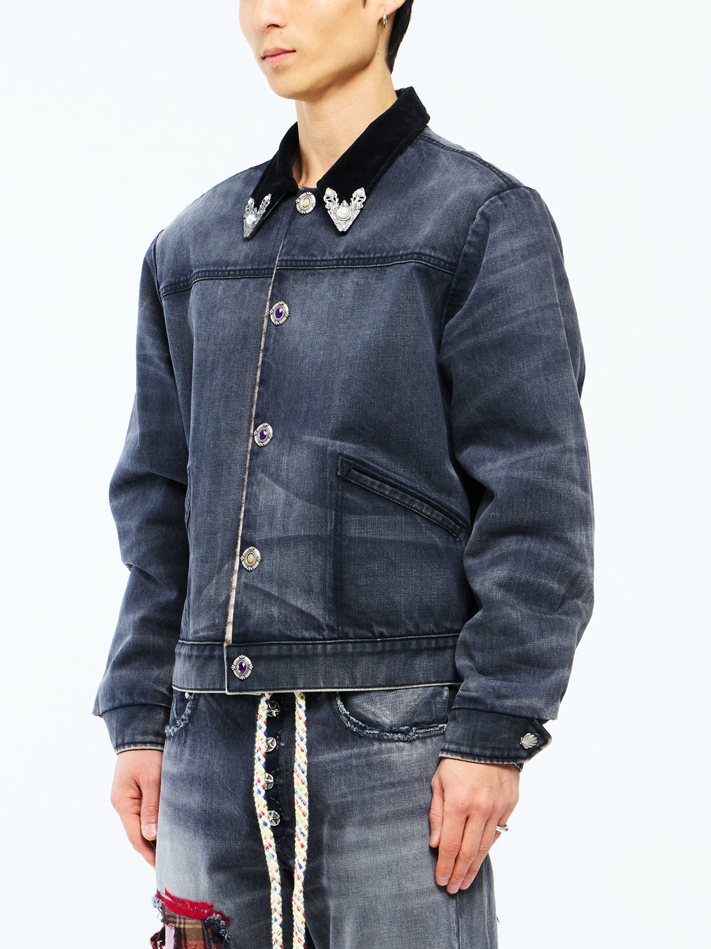 VATICAN SMOKE DENIM JACKET - BLACK