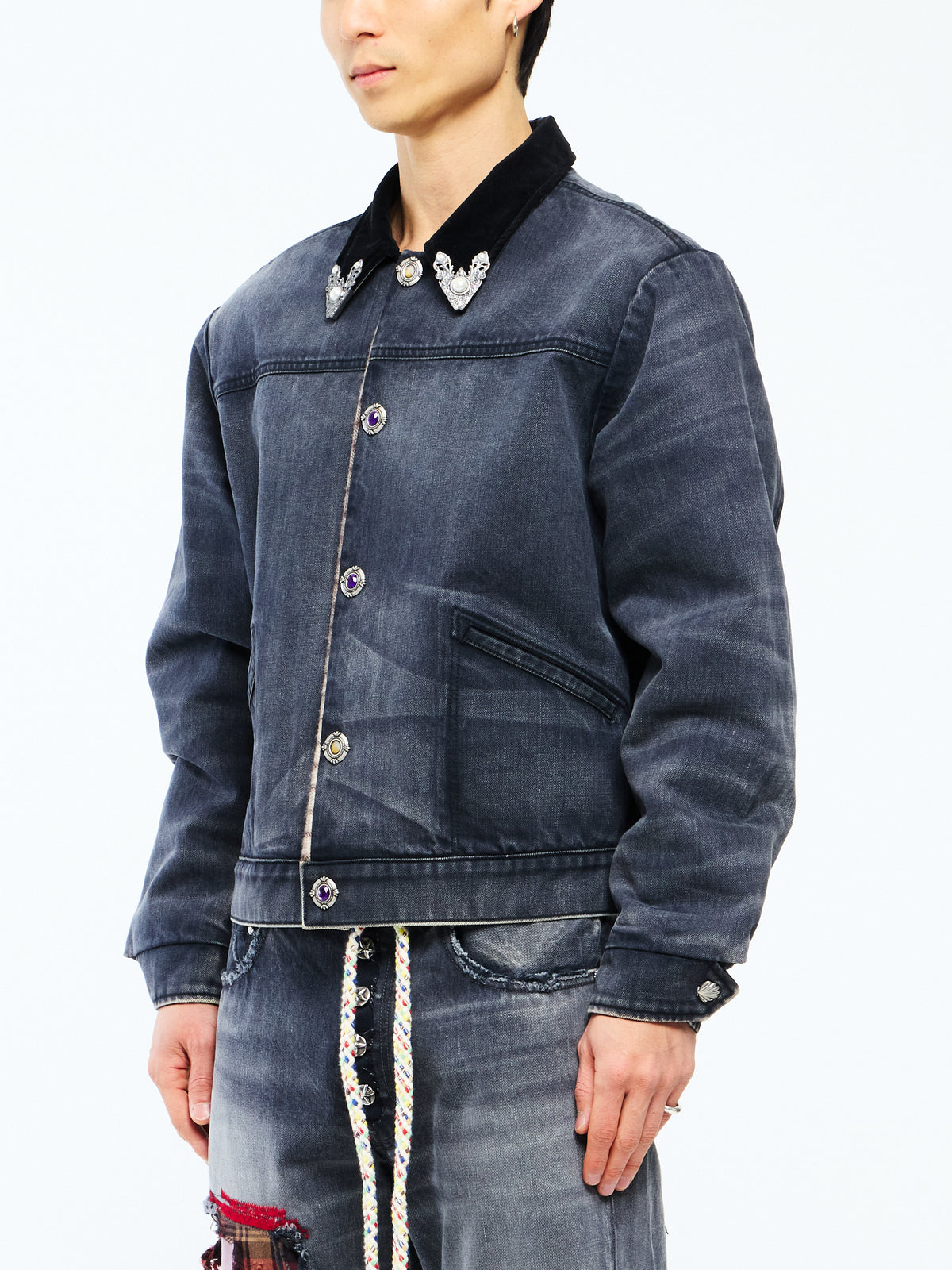 VATICAN SMOKE DENIM JACKET - BLACK