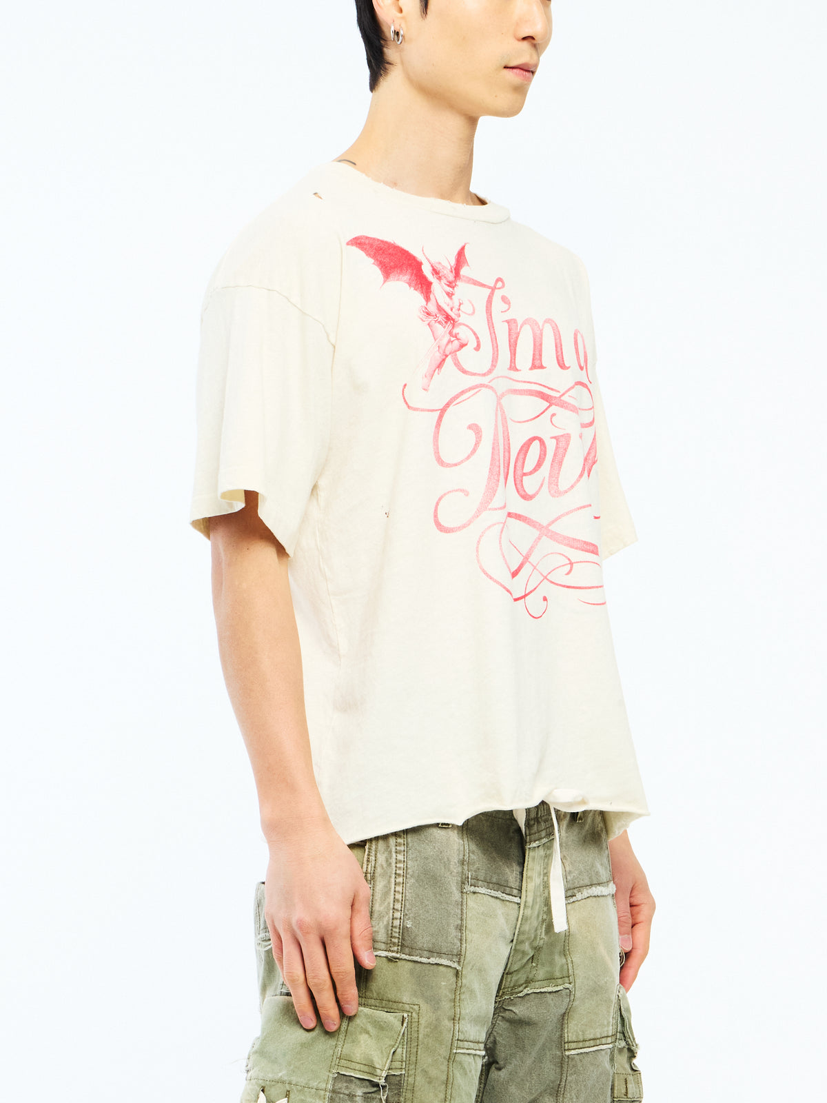 I'M AN ANGEL VINTAGE JERSEY T SHIRTS (REVERSIBLE) - WHITE