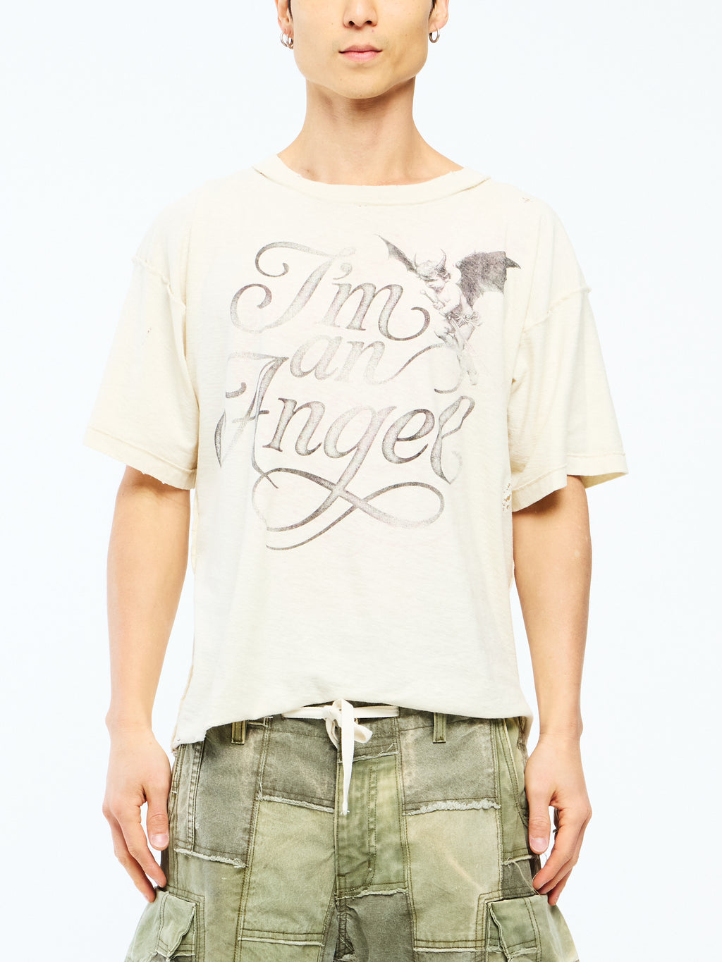 I'M AN ANGEL VINTAGE JERSEY T SHIRTS (REVERSIBLE) - WHITE