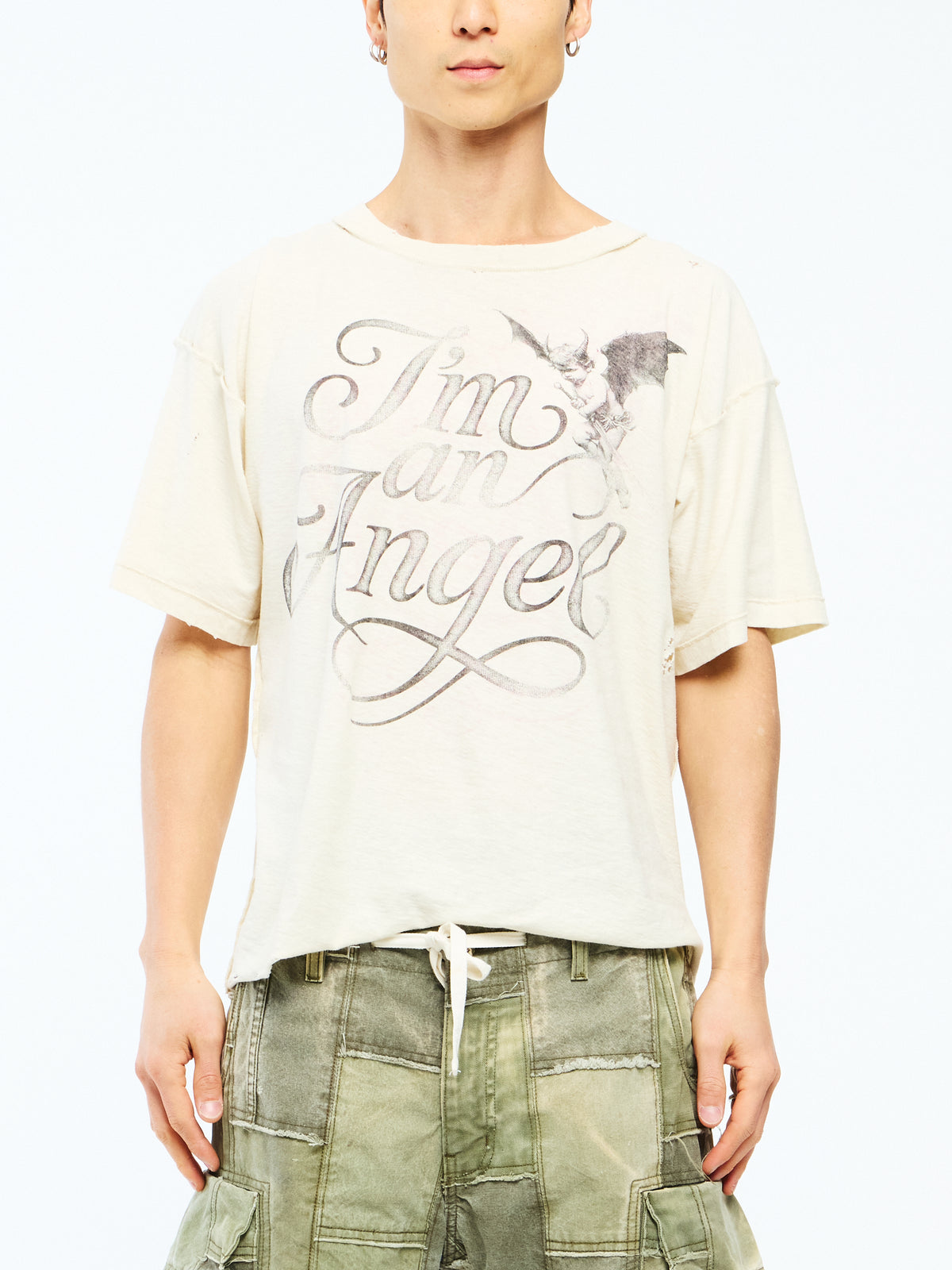 I'M AN ANGEL VINTAGE JERSEY T SHIRTS (REVERSIBLE) - WHITE