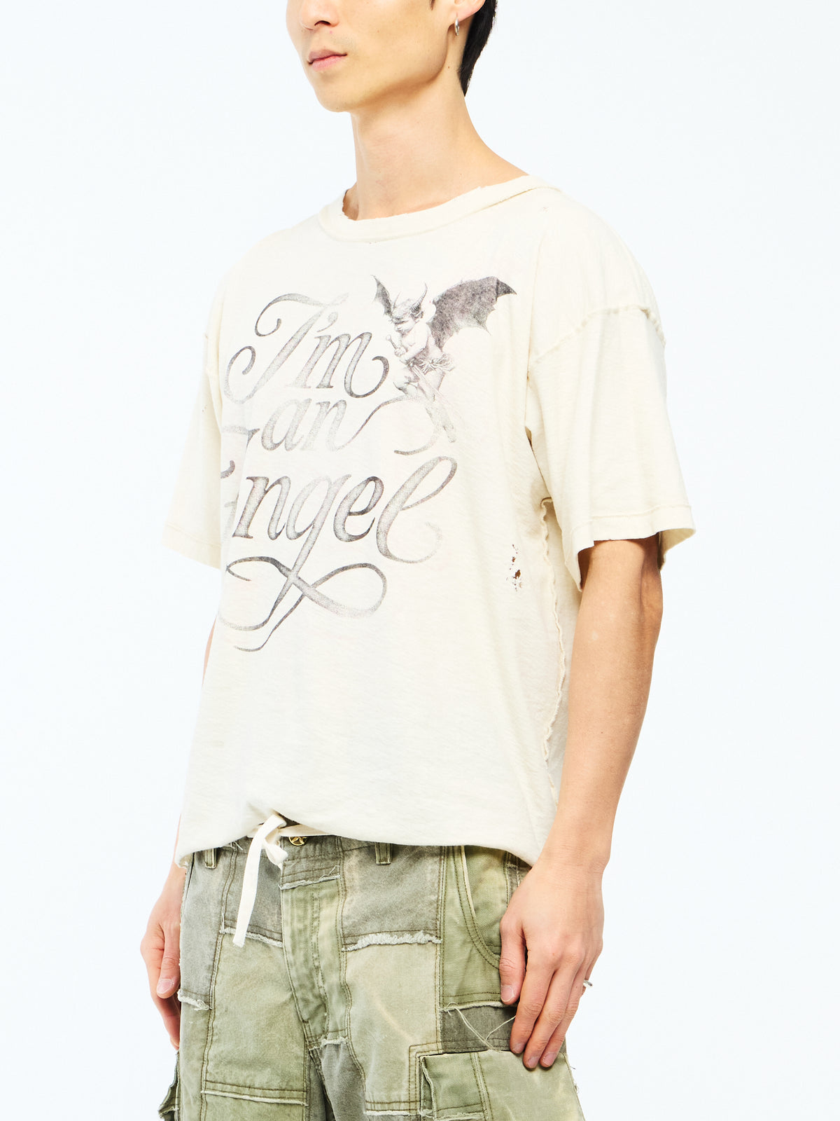 I'M AN ANGEL VINTAGE JERSEY T SHIRTS (REVERSIBLE) - WHITE
