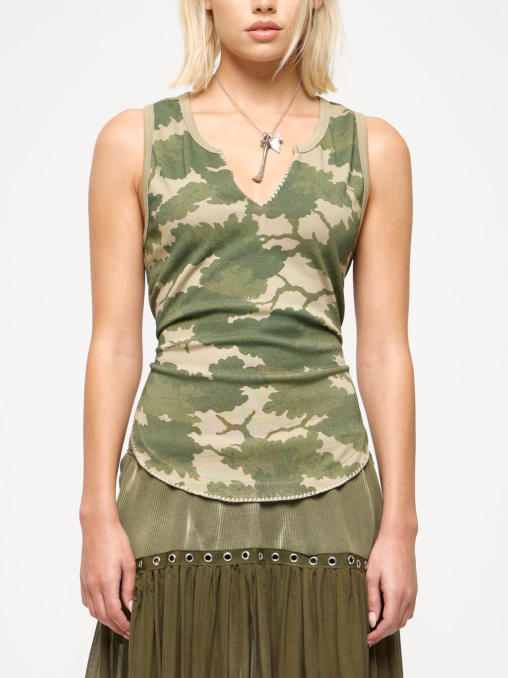 TIE BACK TANK TOP - CAMO